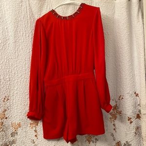 Guess. Red Hot beaded V back Romper